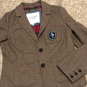 Brown wool blazer, lined with plaid flannel!